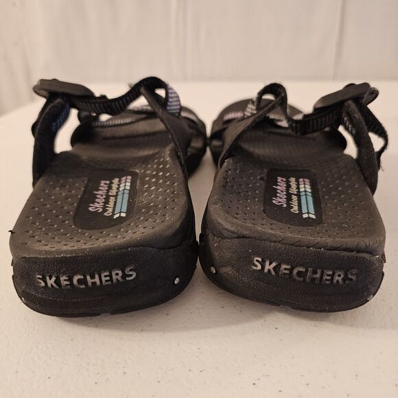 Skechers Women’s Outdoor Lifestyle‎ Sandals Black/multicolor slip on Size 11 - Picture 9 of 11